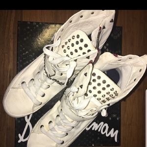 Distressed studded Sam Edelmam sneakers